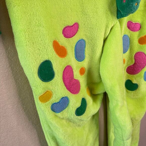 Moriah Elizabeth One Piece Jumpsuit Pickle Fleece Pajama Kids Medium Green Dino - Picture 8 of 13